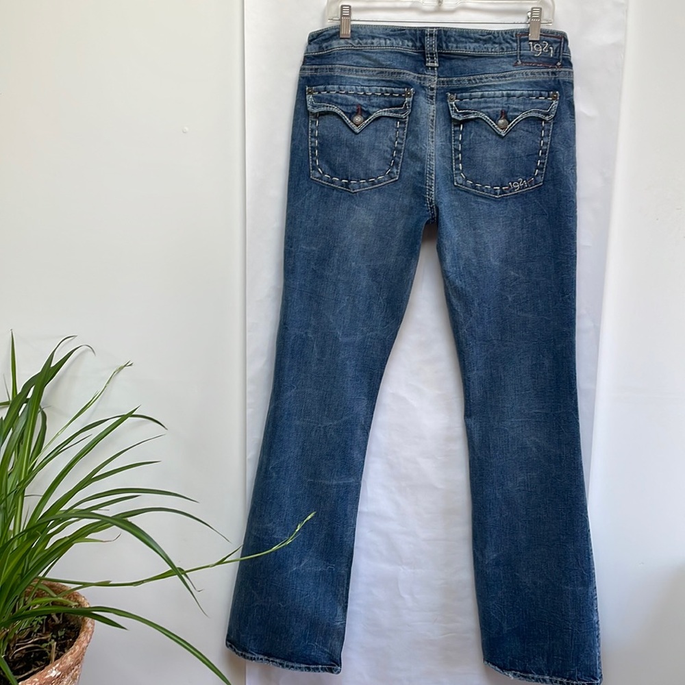 1921 boot cut indigo organic cotton jeans.